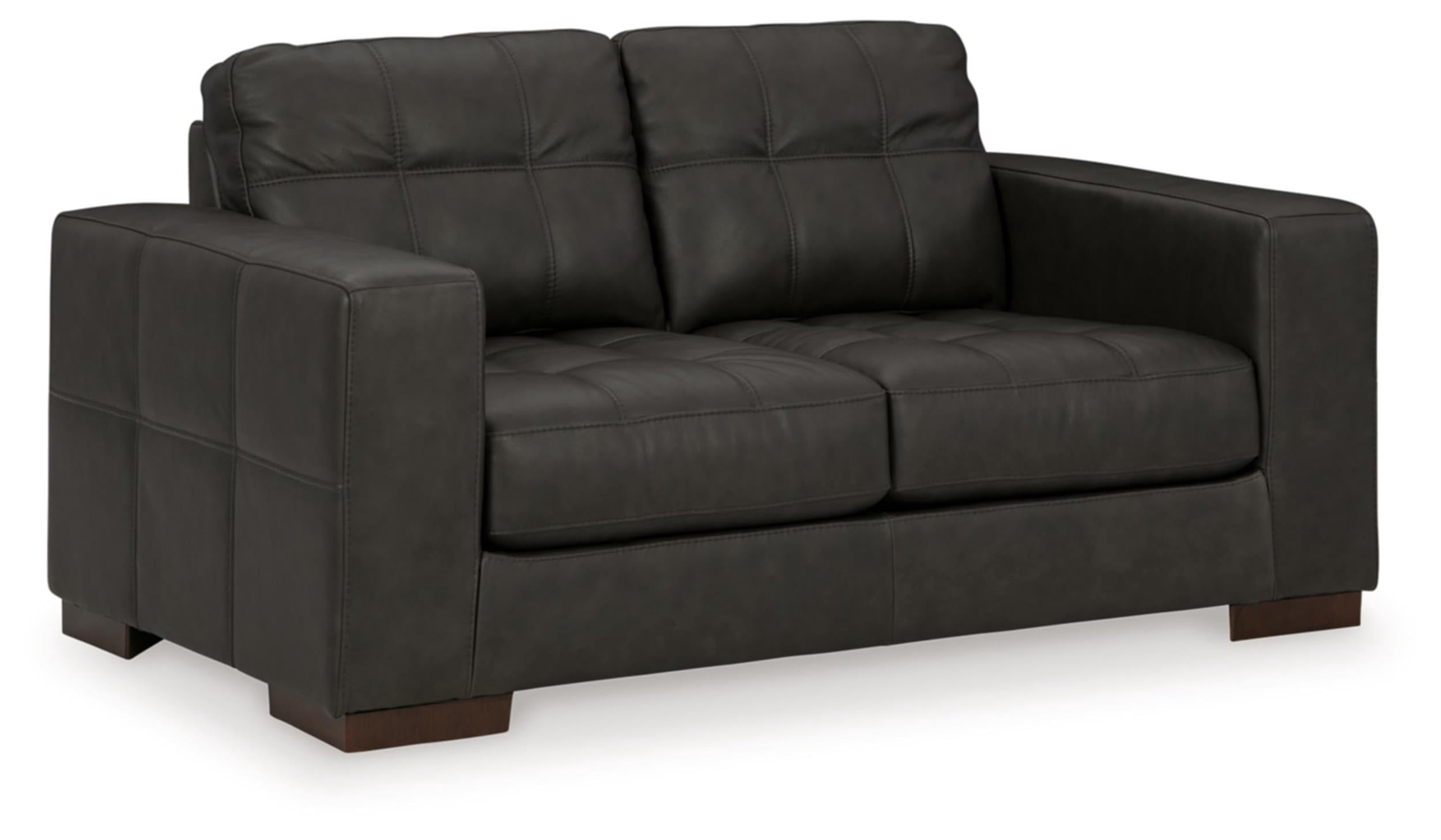 Fresh Look at Ashley Furniture Luigi Thunder Loveseat With Exposed Feet And Faux