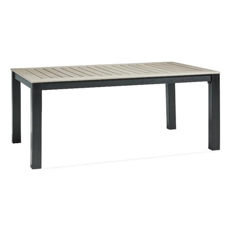 Ashley Furniture Mount Valley Outdoor Rectangular Plastic Dining Table in Black