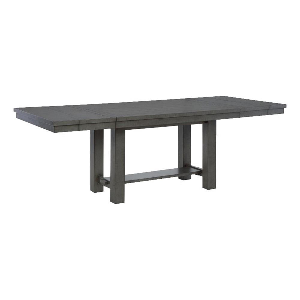 Transitional Farmhouse Extendable Dining Table in Smoky Gray