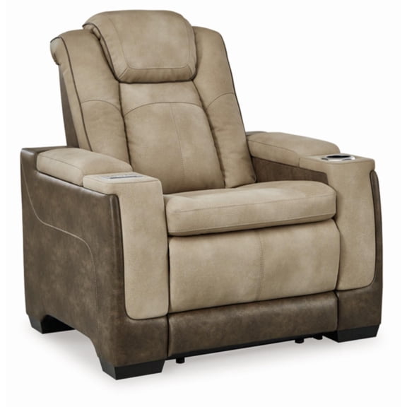 Ashley Furniture Next-Gen DuraPella Faux Leather Power Recliner in Brown