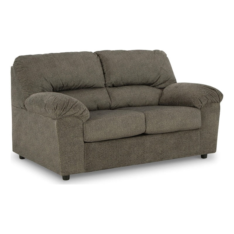 Ashley Furniture Norlou Contemporary Fabric & Wood Loveseat in Gray