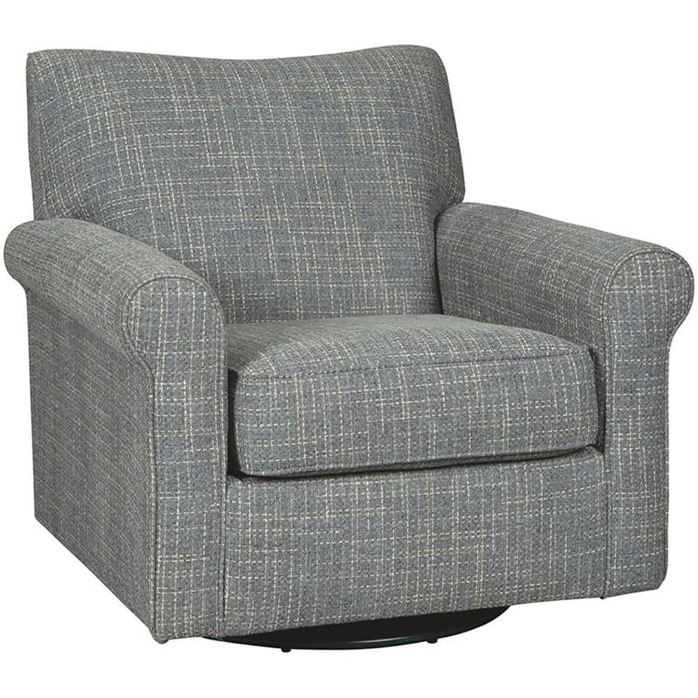 Renley Gray Tweed Swivel Glider Accent Chair