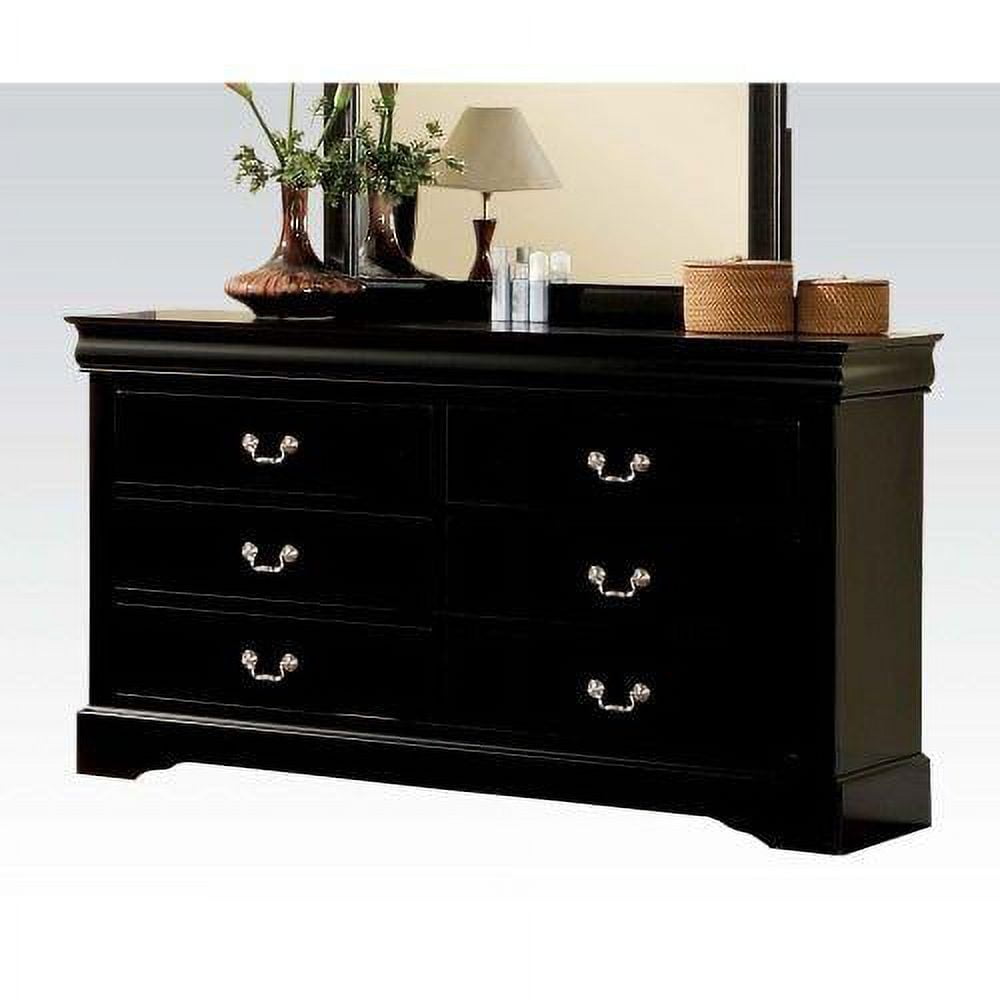 Black 6 Drawer Dresser LOUIS PHILLIPE Galaxy Home Traditional