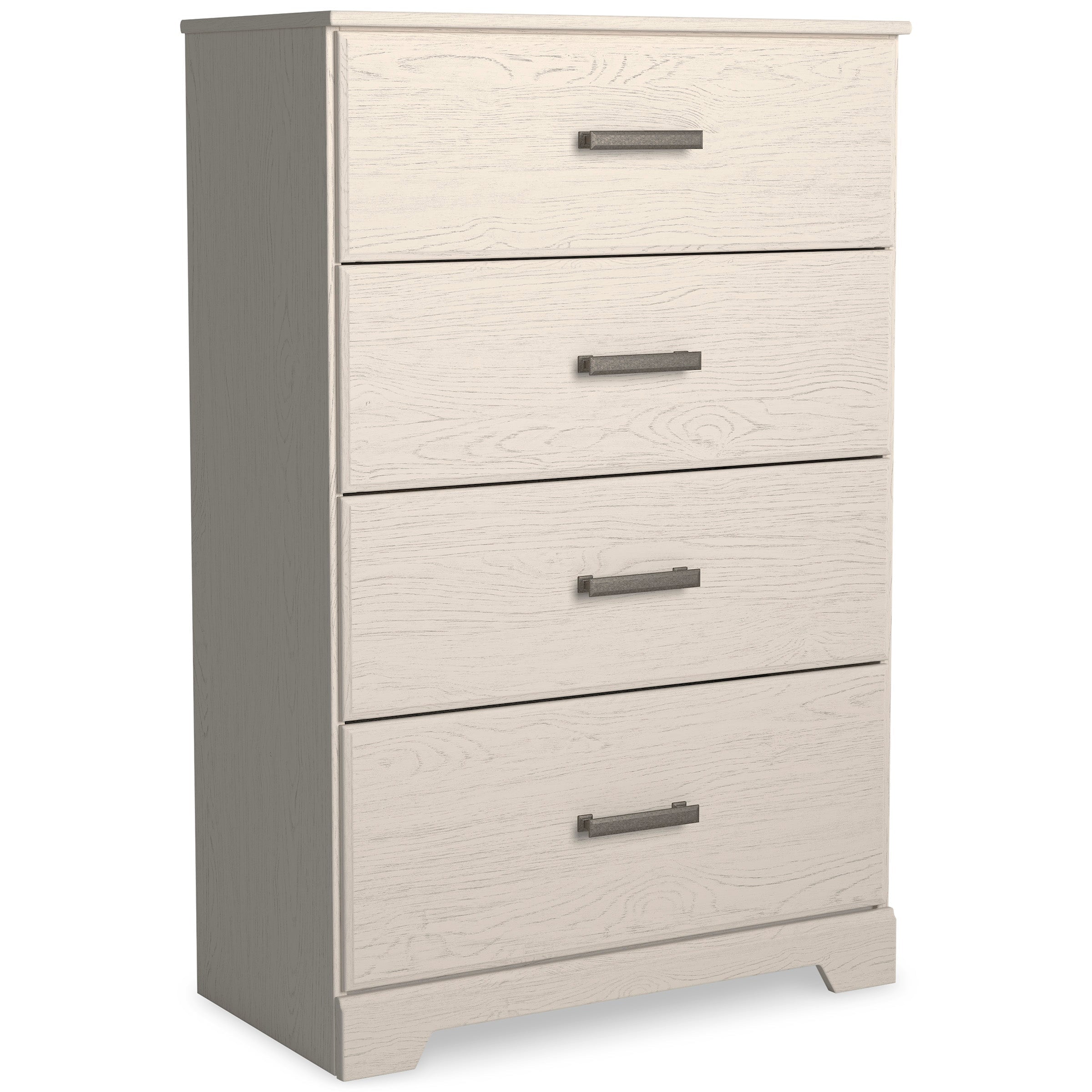 White Transitional Four-Drawer Engineered Wood Chest