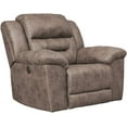 thumbnail image 1 of Ashley Furniture Stoneland Power Rocker Recliner, Faux Leather, Adjustable Position, Chocolate, 1 of 8