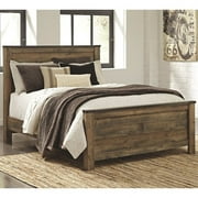 Ashley Furniture Trinell Farmhouse Wood Panel Bed, Queen, Brown
