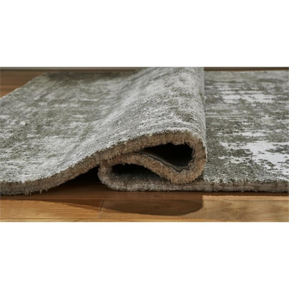 Valmontic Gray and Ivory Abstract 8' x 10' Reversible Rug