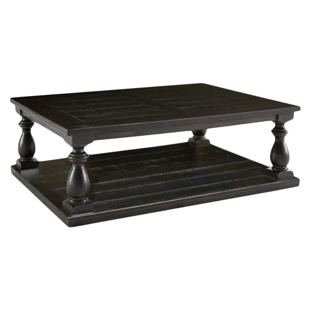 Mallacar Contemporary Black Wood Rectangular Coffee Table
