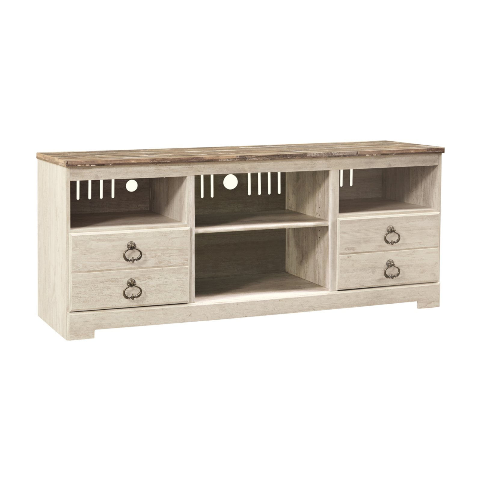 Ashley Furniture Willowton 63″” TV Stand in Whitewash Sansujyuku sansujyuku.com