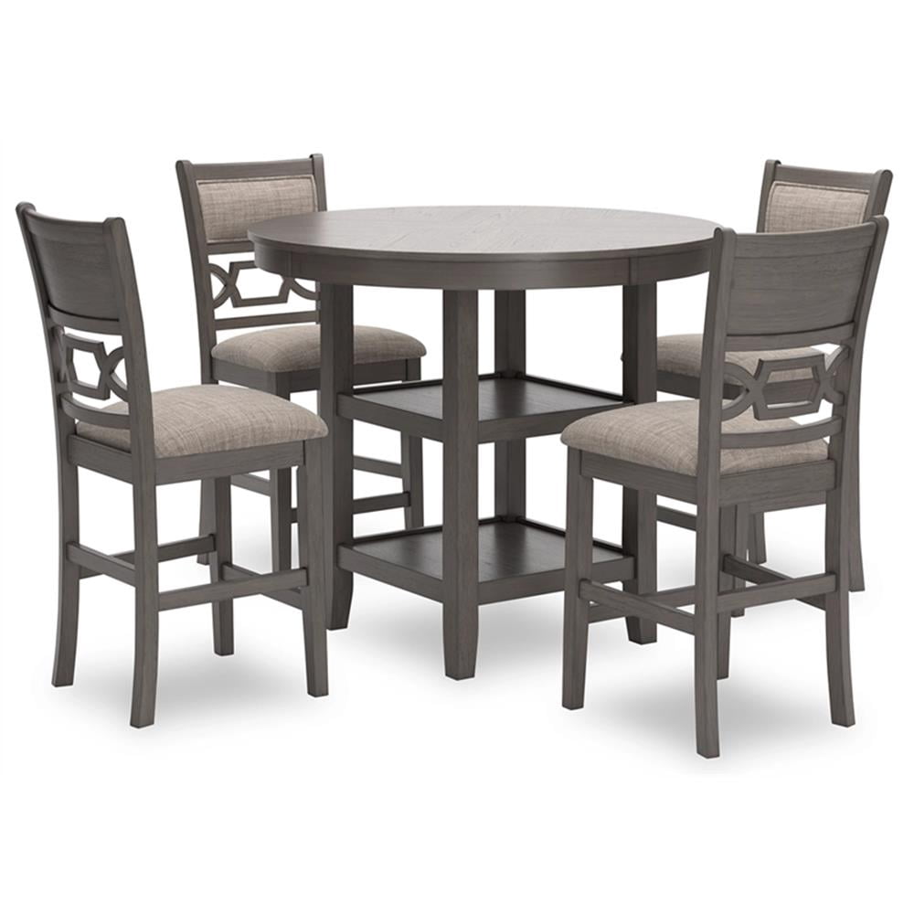 Ashley Furniture Wrenning Gray Counter Height Dining Table Set - Set of 5
