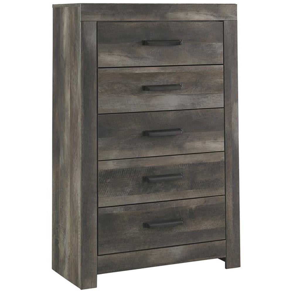 Wynnlow Transitional Gray 5-Drawer Farmhouse Chest