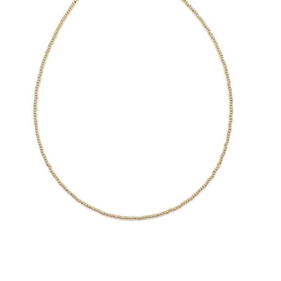 Ashley Gold Stainless Steel Gold Plated 2MM Beaded Necklace