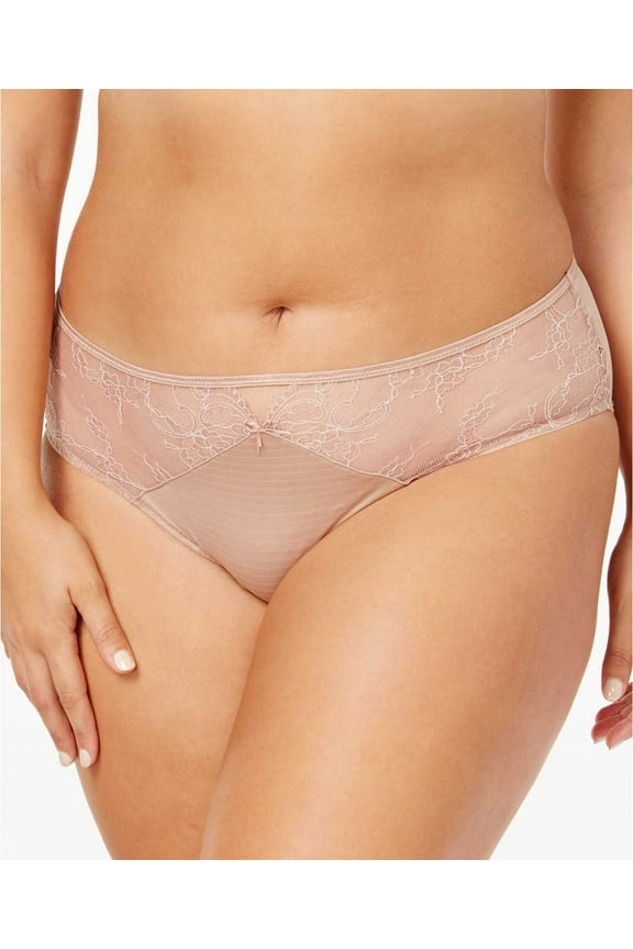 Lingerie Plus Size Front-Keyhole Lace Panty 401432 (Cappuccino, 3X)