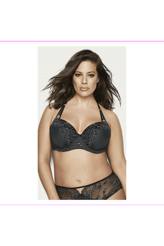 Women's Adjustable Straps Showstopper Modern J-Hook Bra 42DDD/Black