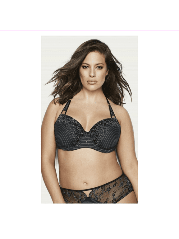 Women's Adjustable Straps Showstopper Modern J-Hook Bra 42DDD/Black