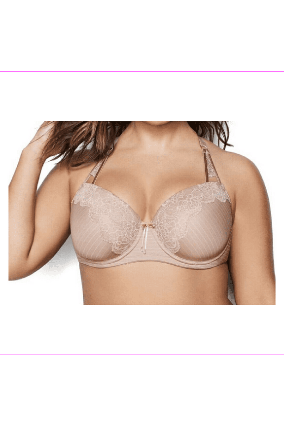 Women's Adjustable Straps Showstopper Modern J-Hook Bra 44D/Nude