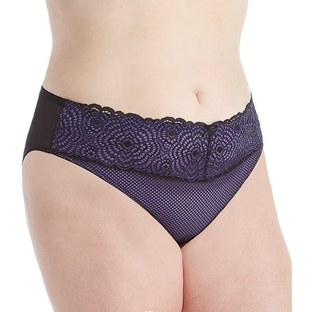 Ashley Graham Women's Plus Size Low Rise Bikini Panty Purple Rain OX