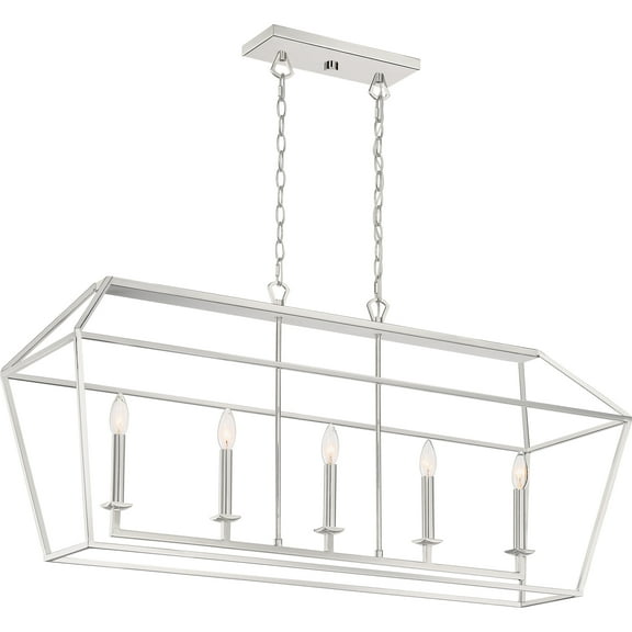 Ashley Harbour Transitional 5-Light Ceiling Hanging Chandeliers, Silver