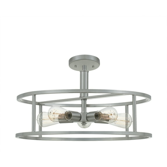 Ashley Harbour Transitional 5-Lights Semi Flush Mount Lights, Silver