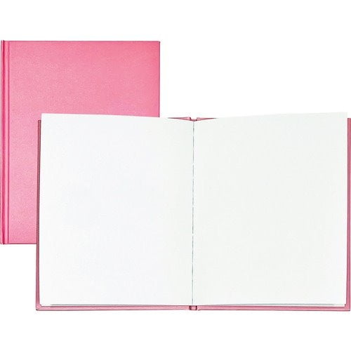 Pink Hardcover Blank Book, White Pages, 8H x 6W Portrait, 14 Sheets/ –  Loomini