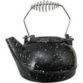 thumbnail image 1 of TK-02BWS 3 qt Enameled Porcelain Steamer Kettle - Black with White Spec, 1 of 4