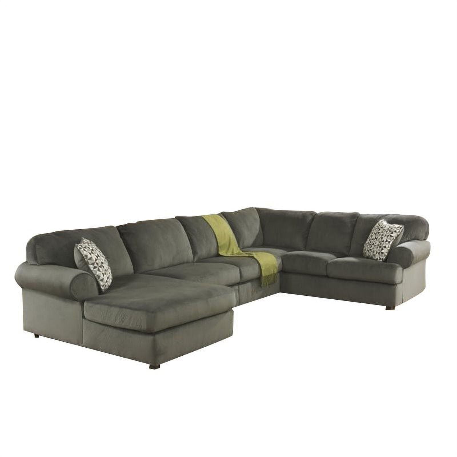 Ashley Jessa Place 3 Piece Microfiber Left Chaise Sectional in