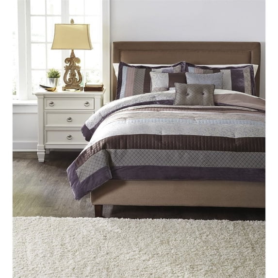 Ashley Kady King Comforter Set in Steel