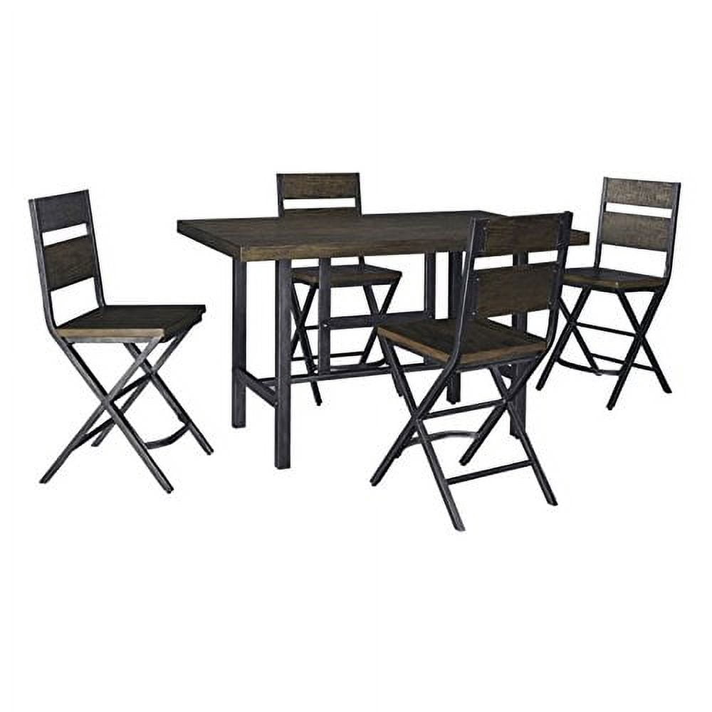 Ashley Kavara 5 Piece Counter Height Dining Set in Medium Brown ...