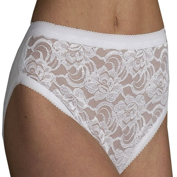 Ashley Lee High-Cut Lace Front & 100% Cotton Back Underwear With 4 Layer Crotch Panel