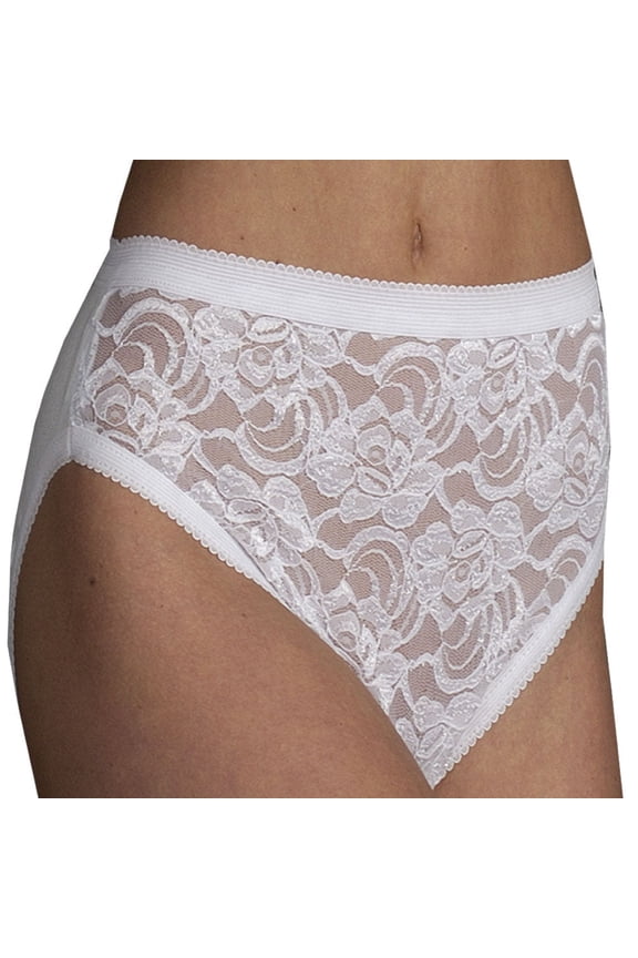 Ashley Lee High-Cut Lace Front & 100% Cotton Back Underwear With 4 Layer Crotch Panel