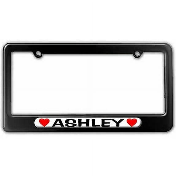 Ashley Love with Hearts License Plate Tag Frame, Multiple Colors