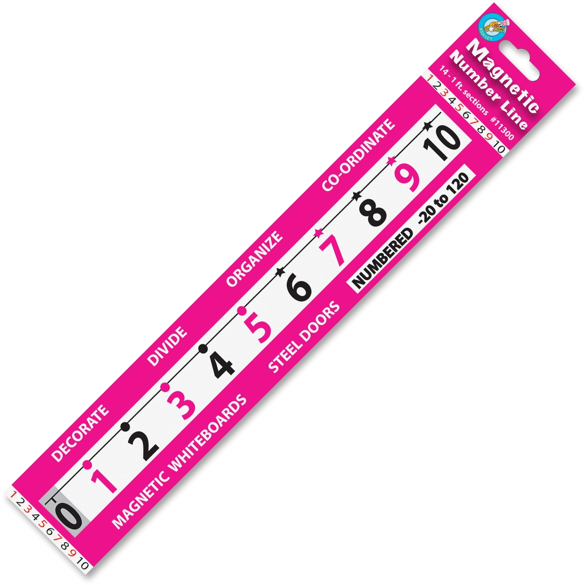 Ashley Multicolor Magnetic Number Line for Classroom Learning