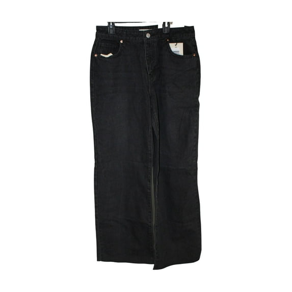 Ashley Mason Womens Juniors Amelia Baggy High Rise Jeans, Black, Size 9
