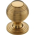 thumbnail image 1 of Ashley Norton MT0973-032-ULB Reeded 1-1/4" Round Luxury Solid Brass Ridged Sphere Ball, 1 of 2