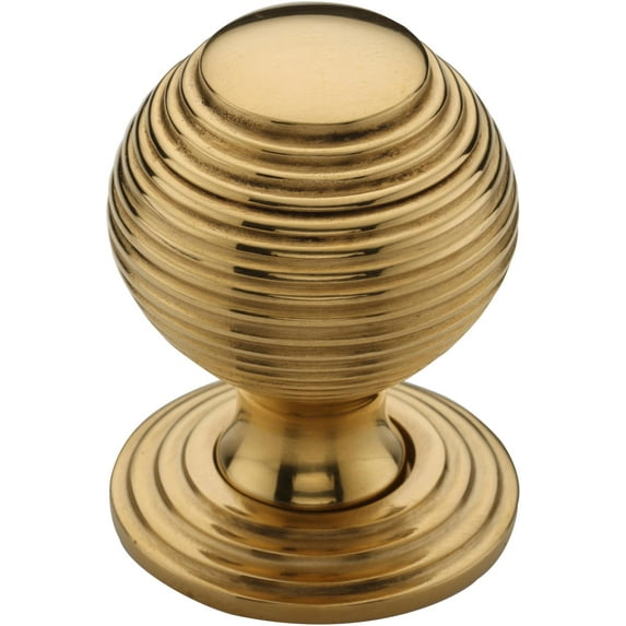 Ashley Norton MT0973-032-ULB Reeded 1-1/4" Round Luxury Solid Brass Ridged Sphere Ball