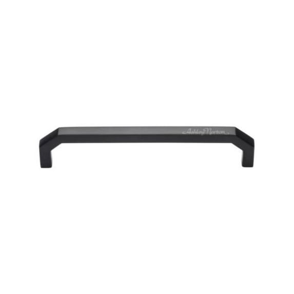 Ashley Norton MT3465-102-BLK Angular 4" Center To Center Luxury Solid Brass Beveled Square