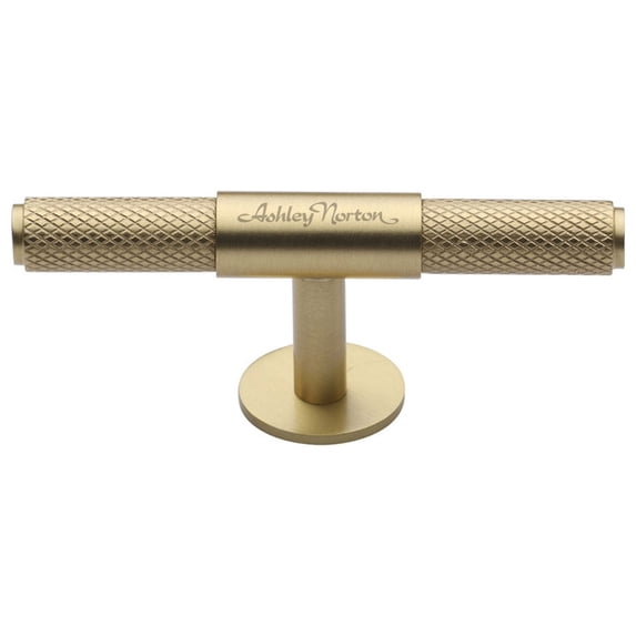 Ashley Norton MT4463-000-MSB Basel 3-9/16" Long Luxury Solid Brass T Bar Diamond Knurled