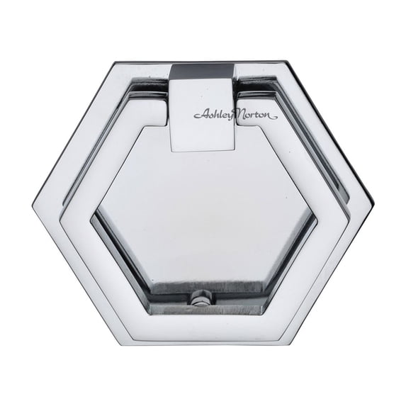 Ashley Norton MT6347-051-PCH Hex 2-3/8" Luxury Solid Brass Modern Hexagon Drop Ring