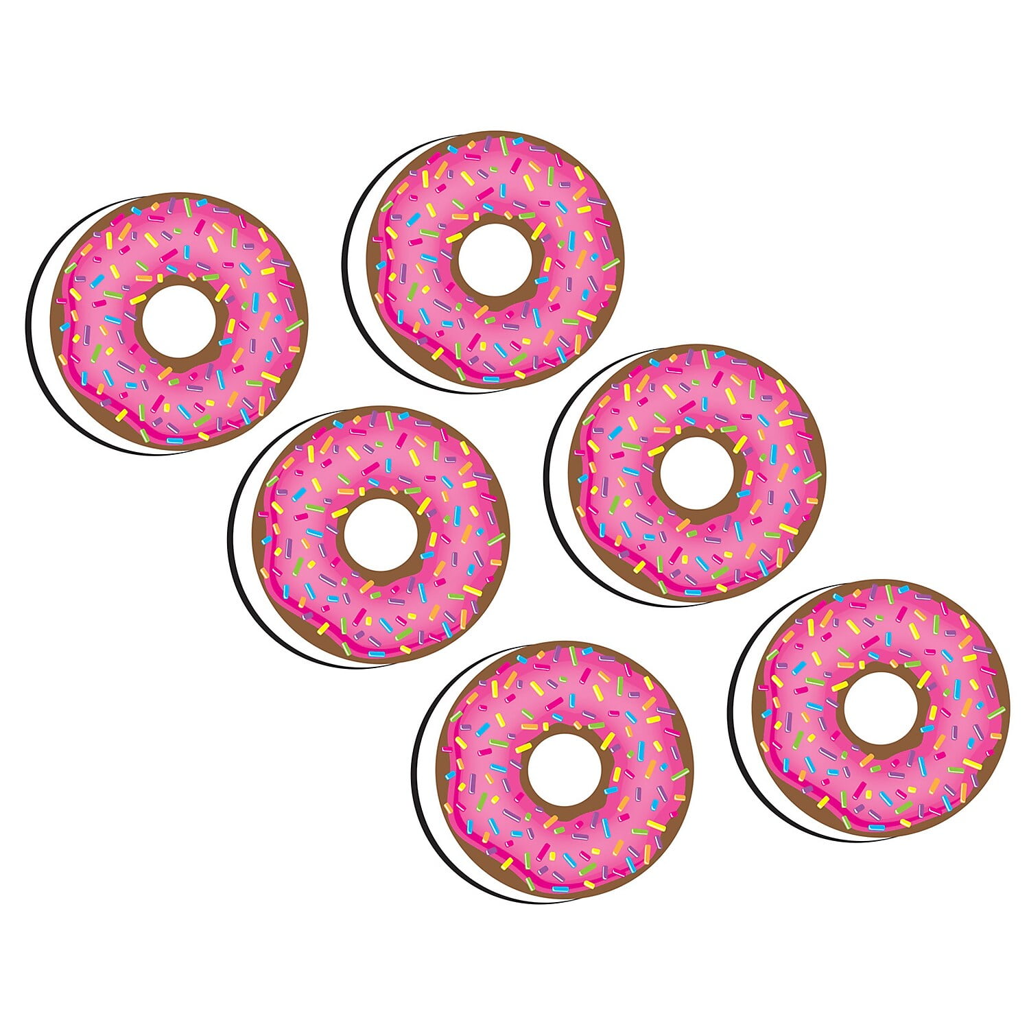 Assorted Colorful Donut-Shaped Magnetic Whiteboard Erasers, Pack of 6
