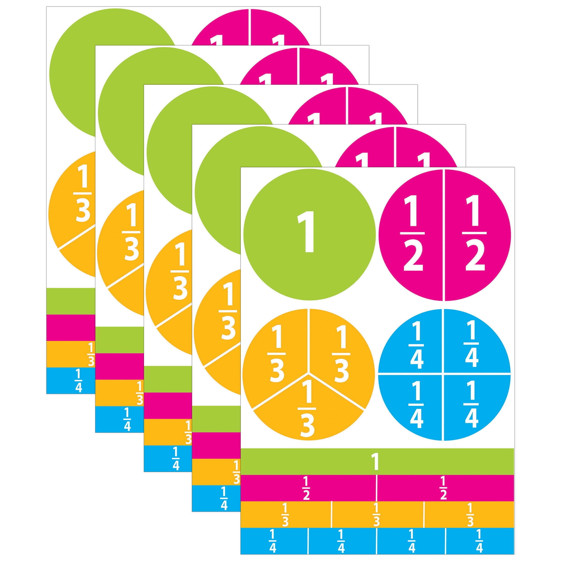 Ashley Productions Math Die-Cut Magnets, Beginning Fractions, 20 Per Pack, 5 Packs