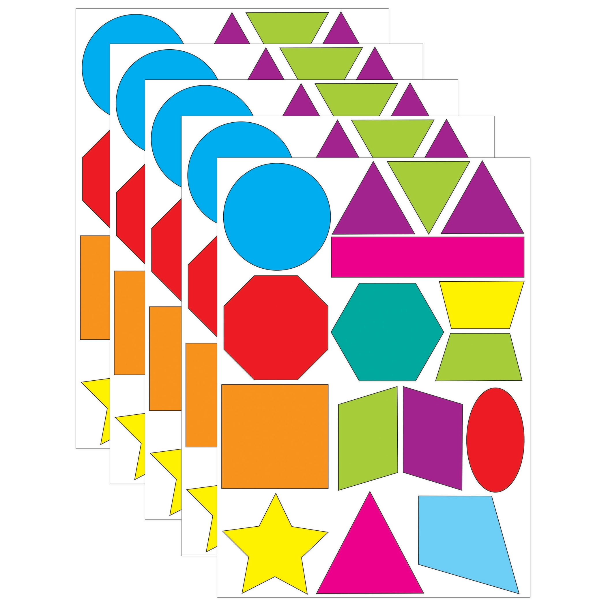 Ashley Productions Math Die-Cut Magnets, Shapes, 16 Per Pack, 5 Packs ...