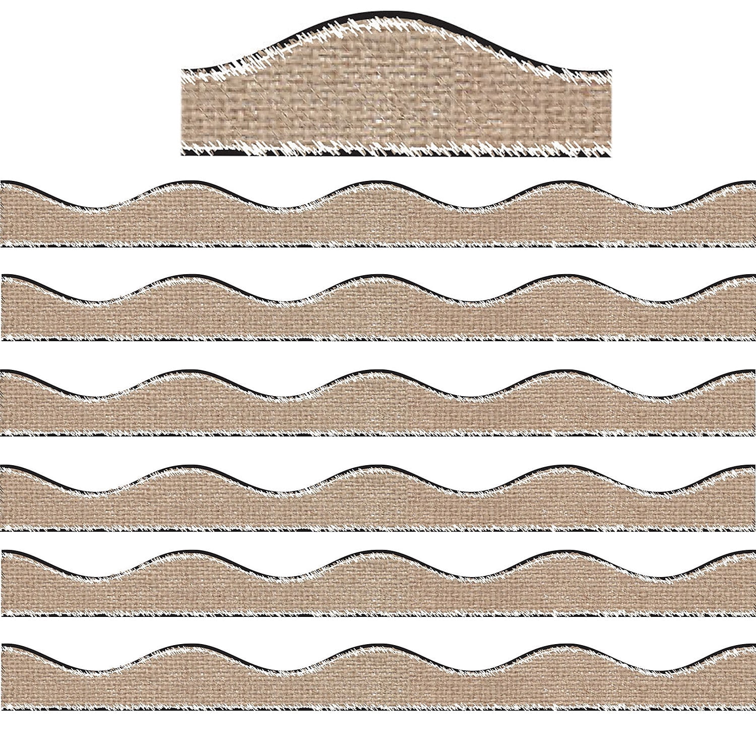 Magnetic Burlap Scribble Scallop Border Set, 1" x 12"