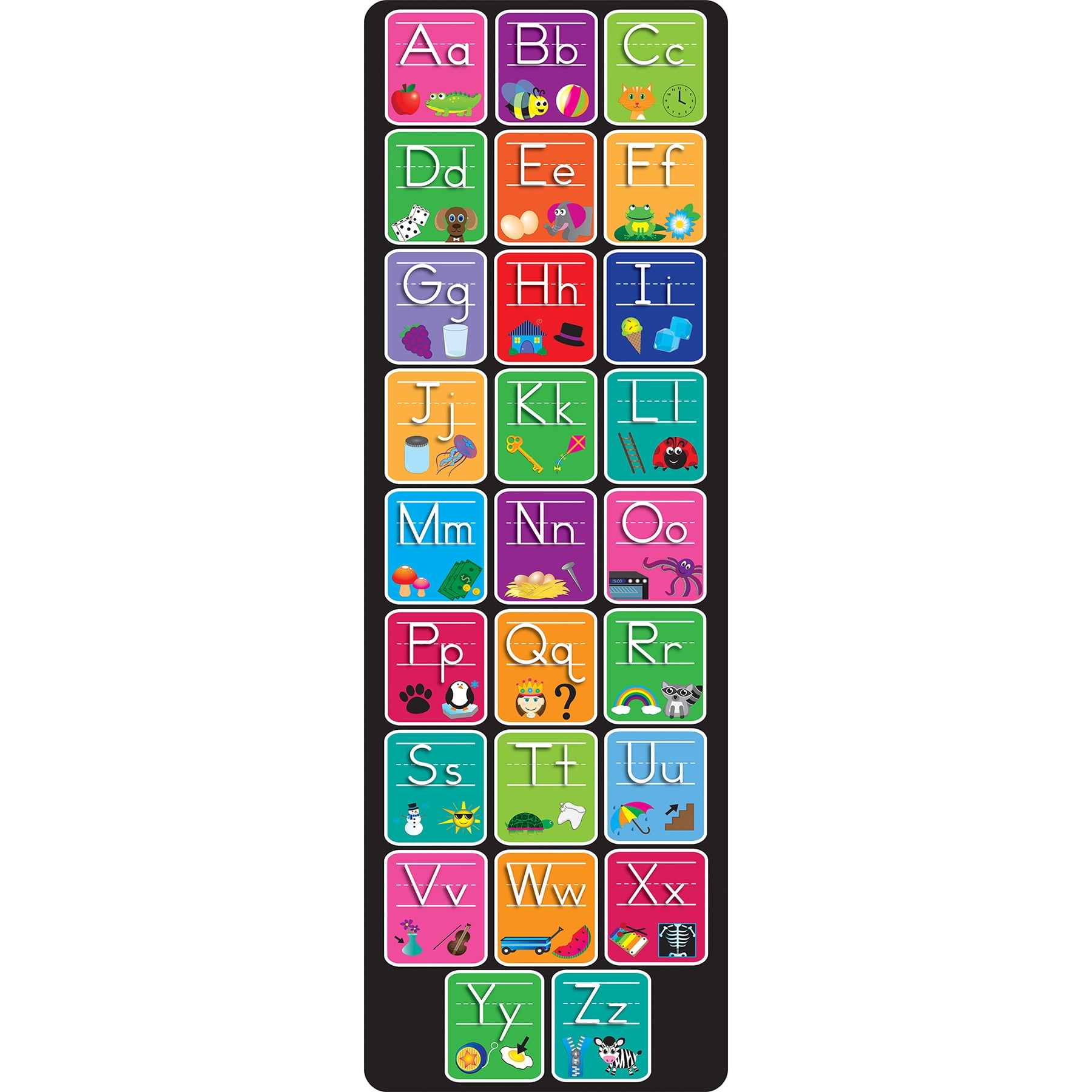Ashley Productions Smart Poly, The Original Fun Mat, Mat Runner, 15.5" x 47", Alphabet and Matching Pictures