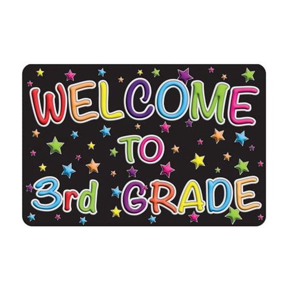Ashley Productions ASH91595 15.5 x 23.5 in. The Original Fun Welcome Mat - Welcome to 3rd Grade, Classroom Floor Mat