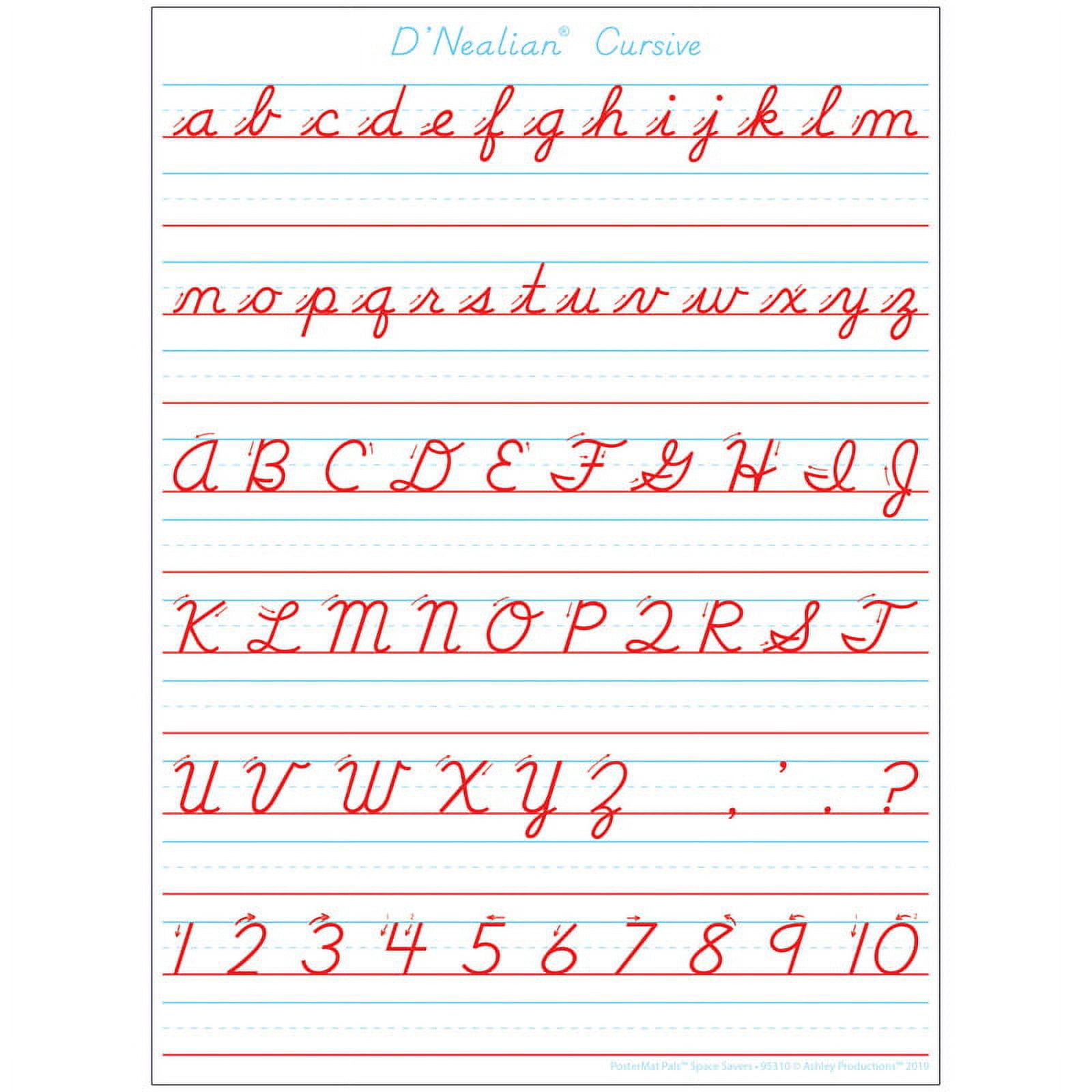 Ashley Productions ASH95310 Dnealian Cursive Hndwrtng Postermat Pals ...