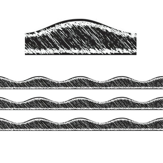 Ashley Productions Big Magnetic Magi-Strips, Black Scribble Chalk, 12 Feet Per Pack, 3 Packs