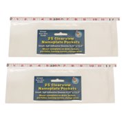 Ashley Productions Clear View Self-Adhesive Small Name Plate Pocket, 4-1/4" x 12-1/2", 25 Per Pack, 2 Packs