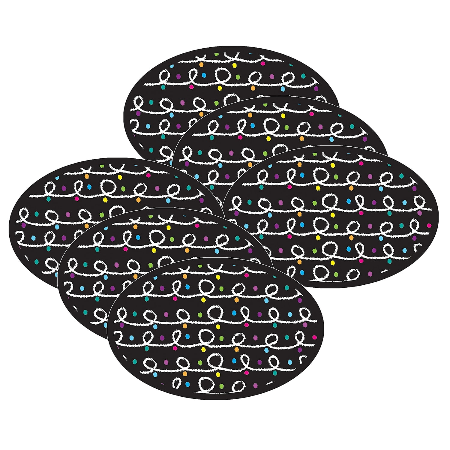 Colorful Chalk Loop Magnetic Whiteboard Erasers Set of 6