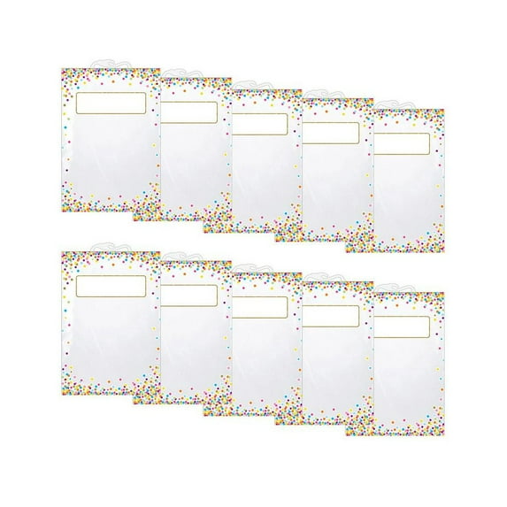 Ashley Productions Hanging Confetti Pattern Storage/Book Bag, 11" x 16", 5 Per Pack, 2 Packs