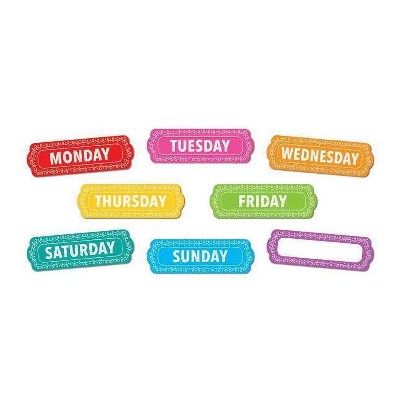 Ashley Productions Magnetic Die-Cut Timesavers & Labels, Days of the Week, Chalk Loops, 8 Per Pack, 6 Packs